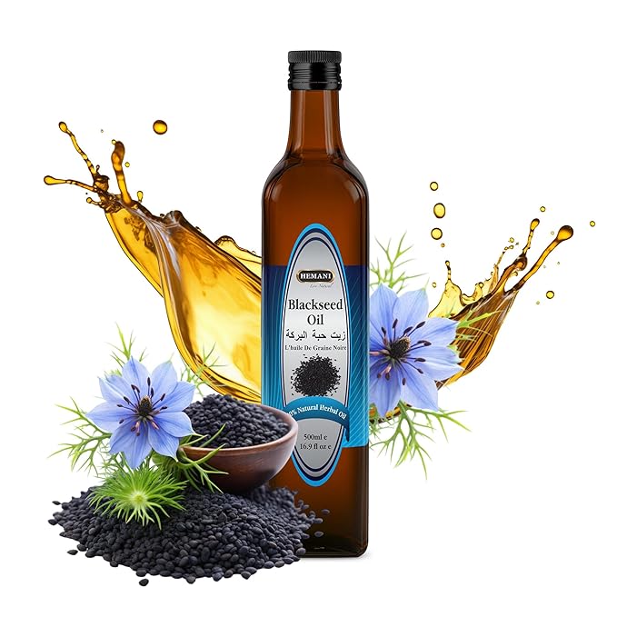 Hemani Black Seed Oil Cold Pressed 16.91 Oz I 500ML I 100% Natural I Solvent Free I AKA Nigella Sativa I Kalonji I Black cumin seed Oil