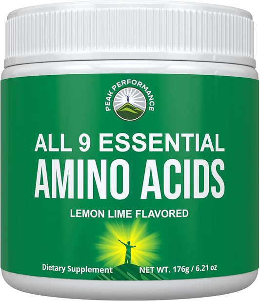 All 9 Essential Amino Acids Powder with 26 Clinical Studies. EAAs 32X Effective vs BCAA / BCAAS Branched Chain Aminos. Pre or Post Workout EAA Supplement for Energy and Muscle Growth. Lemon Lime