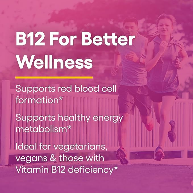 Natural Factors, Vitamin B12 Methylcobalamin 5000 mcg, Chewable Support for Energy and Immune Health, Vegetarian, 60 tablets (60 servings)