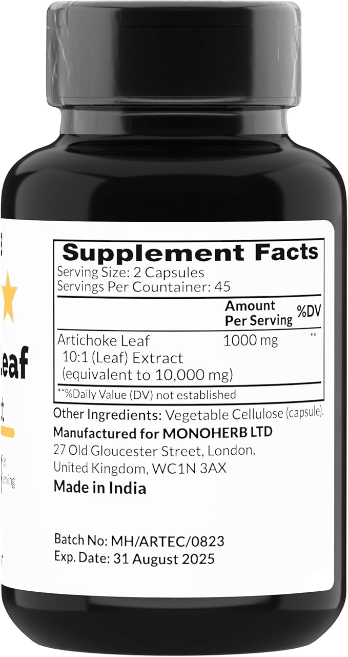 Artichoke Leaf Extract 1000 mg - 90 Vegetarian Capsules