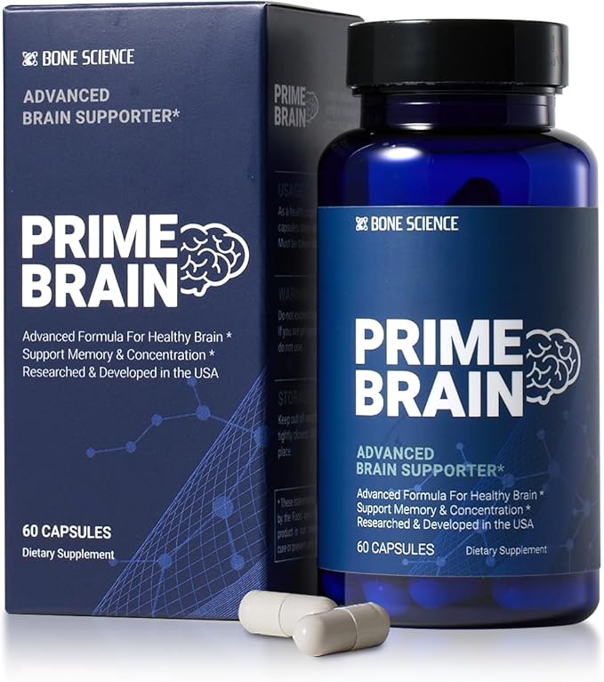Prime Brain Supplement | Nootropic for Memory, Focus & Cognitive Support | Includes Phosphatidylserine, Alpha GPC, L-Theanine & Ginkgo Biloba | 60 Capsules