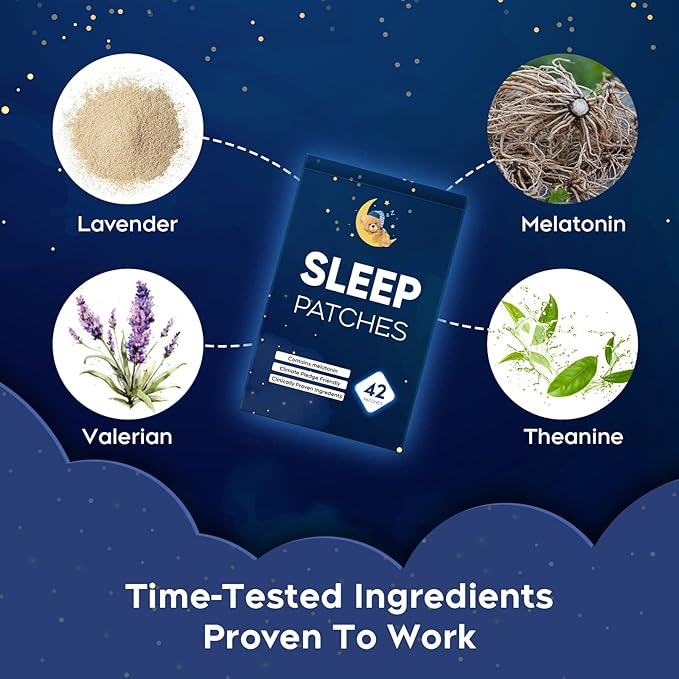 Sleep Patches for Adults Extra Strength, Sleep Patches, Upgraded Deep 42 Pack, Easy-to-Apply Sleep Patch with Valerian & Melatonin, Quick Acting Ingredients, for Men and Women, That Last All Night