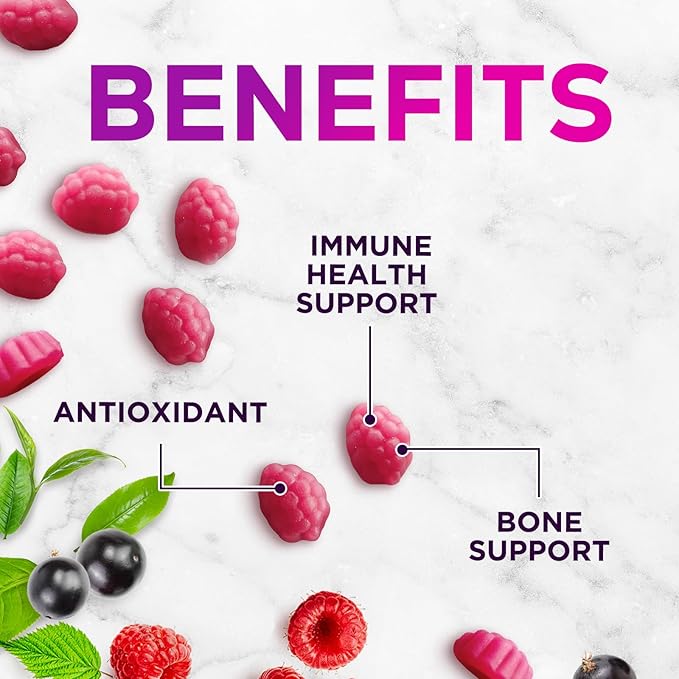 Zinc Gummies 50mg - Bone Skin & Immune Support Health Gummy & Premium Antioxidant Chewable for Adults - High Absorption Vegan, Gluten Free Zinc Supplements Vitamin - Tasty Berry Flavor - 120 Gummies