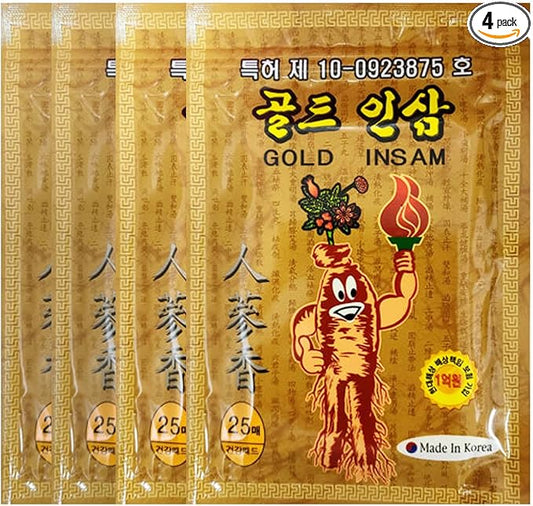 DEAD SKIN Korean Traditional Herbal Patch with Ginseng, Power Strips – 25 Counts x 4 Packs