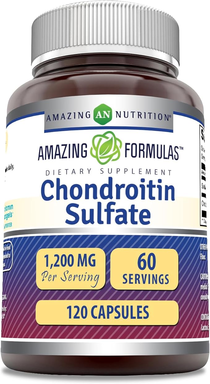 Amazing Formulas Chondroitin Sulfate 1200 mg Per Serving Supplement | Capsules | Non-GMO | Gluten Free | Made in USA (120 Count)