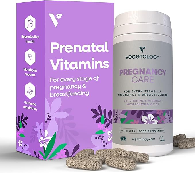 Pregnancy Vitamins for Women – Prenatal Vitamin & Postnatal Vitamins for Breastfeeding Moms w/20+ Vitamins, Folate & More – Vegan Prenatal Vitamins for Every Stage of Pregnancy (60 Ct)