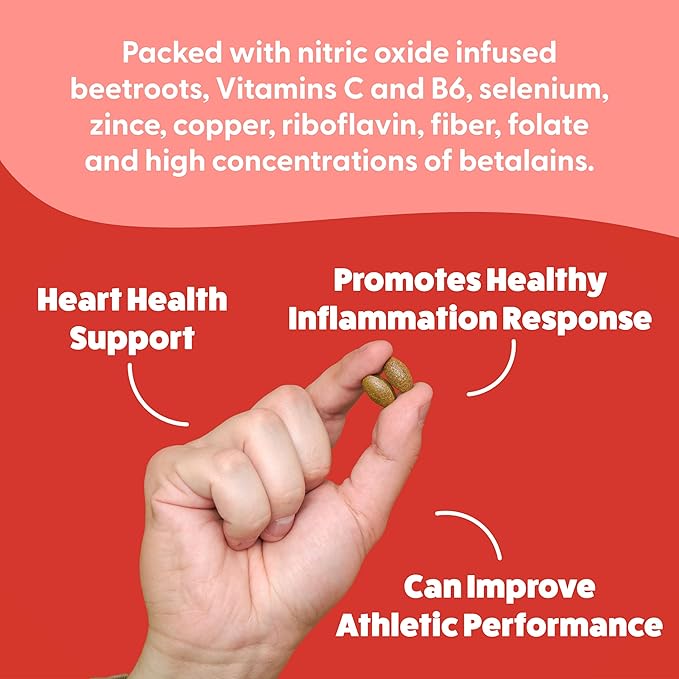 Feel Great Vitamins Organic Beet Root Powder Supplements (Tablets) | Beets Nitric Oxide Supplement | Red Beet Powder Support Healthy Circulation with Natural Nitrates for Natural Energy*