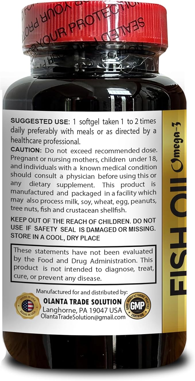 Wild Alaskan Salmon Oil - Omega 3 Fatty Acid Supplements, Support Memory and Focus Supplements - 1 Bottle 60 Softgels