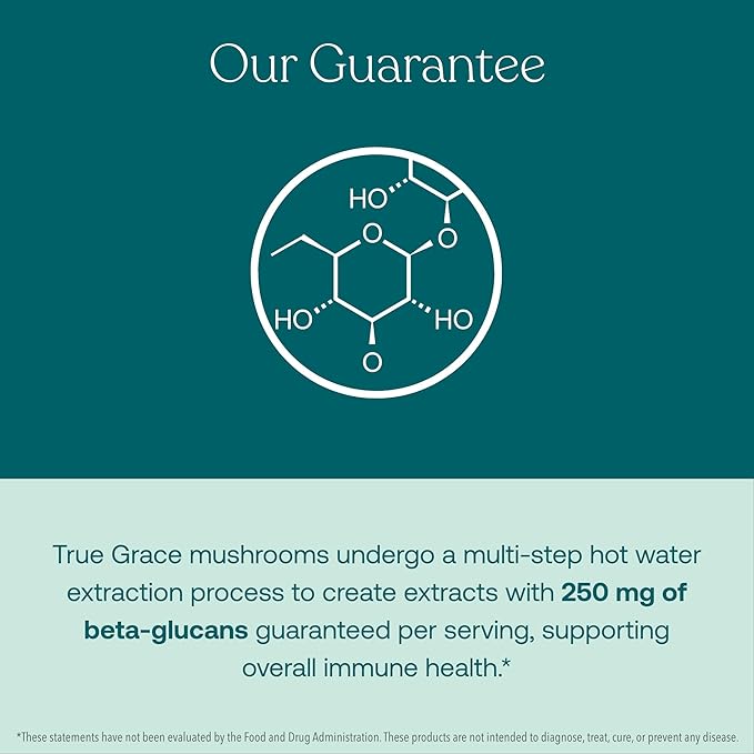 True Grace Mushroom Myco-Renew Blend Daily Immune Support - 120 Count Capsules - Organic