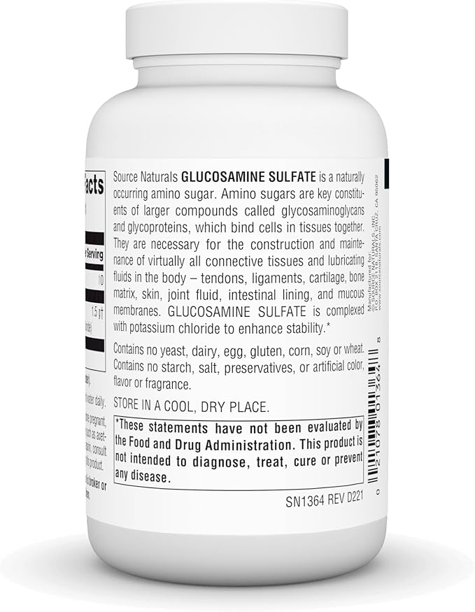 Source Naturals Glucosamine Sulfate, Sodium-Free Powder for Joint Support - 8 oz Powder