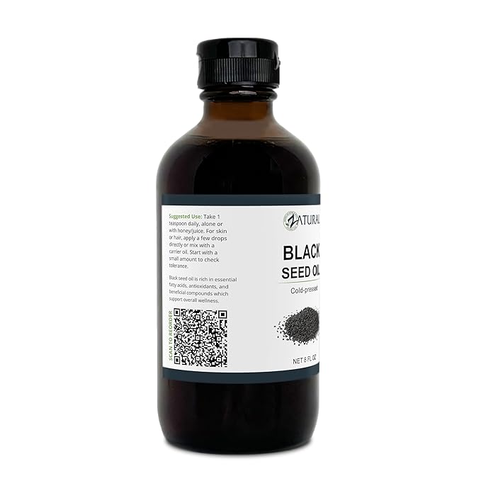 Zatural Black Seed Oil Nigella Sativa Cold Pressed Cumin Oil Digestion, Skin, Brain, Immune, Joints & More (8 Fl Oz)