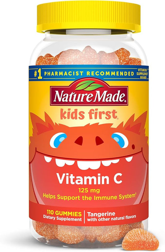 Nature Made Kids First Vitamin C Gummies, Dietary Supplement for Immune Support, 110 Gummies, 110 Day Supply