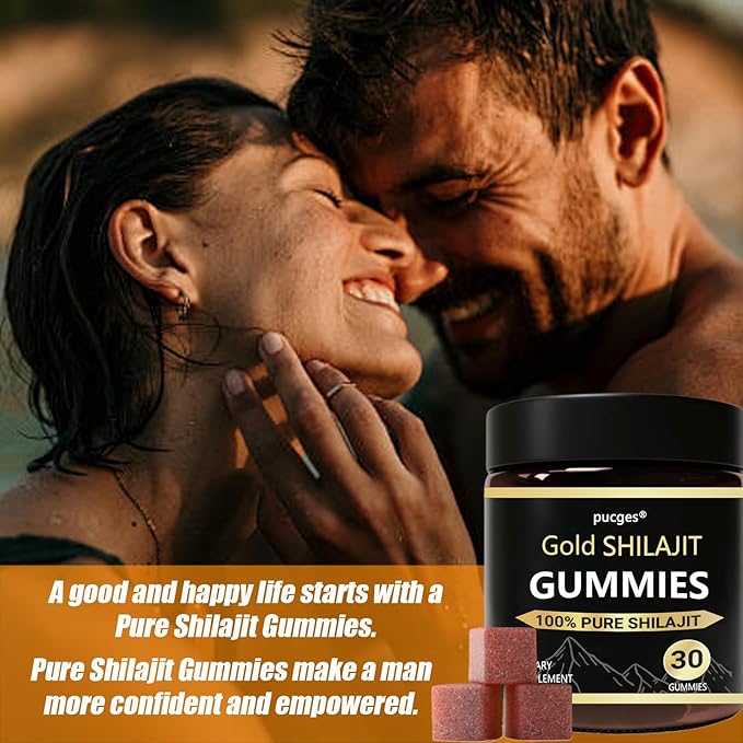 Shilajit Gummies for Men,Pure Shilajit Gummies for Men, Pure Himalayan Organic Shilajit Gummies for Men Supplement 30ct, Cane Sugar Free, Sweetened by Organic Manuka Honey 340mg