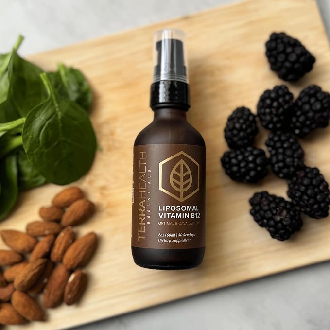 Terra Health Essentials - Liposomal B12 | Support Energy & Mood, Promote Memory, Aid Immune System (1 Bottle, 30 Day Supply)