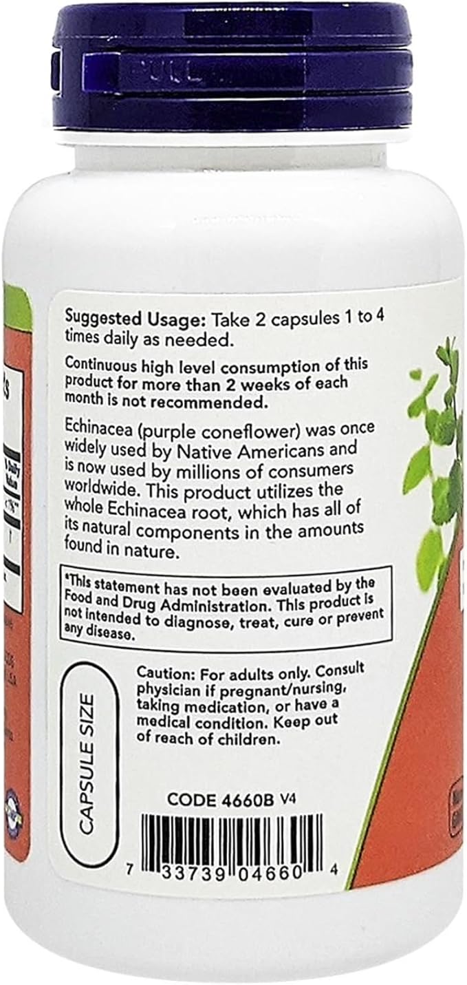 Now Foods Echinacea Root Purpurea 400mg 100 Caps