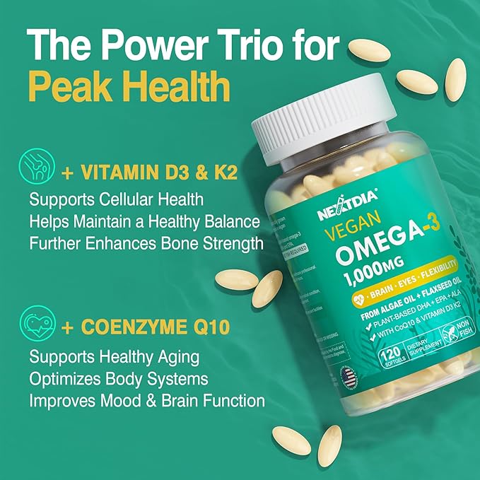Berberine Supplement 1500mg + Vegan Omega 3 Supplement 1000mg