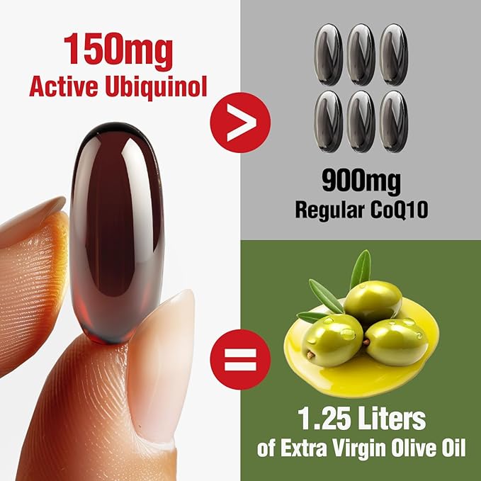 LABO Nutrition CardioREGAIN EX – Ubiquinol CoQ10 Supplement with Kaneka QH 150mg, Olive Fruit Extract (25% Hydroxytyrosol), Krill Oil – Heart, Cellular Energy, Liposomal Absorption, Non-GMO, Soy-Free