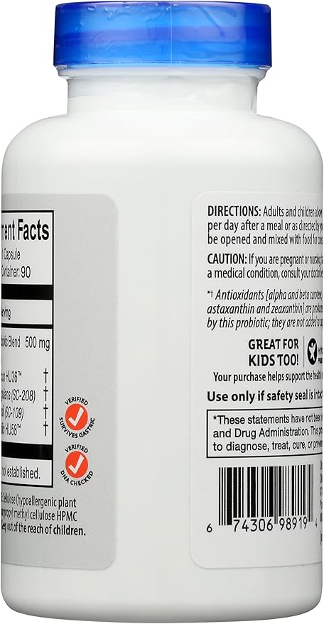 Just Thrive Probiotic & Antioxidant Supplement - 100% Spore-Based Digestive and Immune Support - Gluten Free, 90 Caps