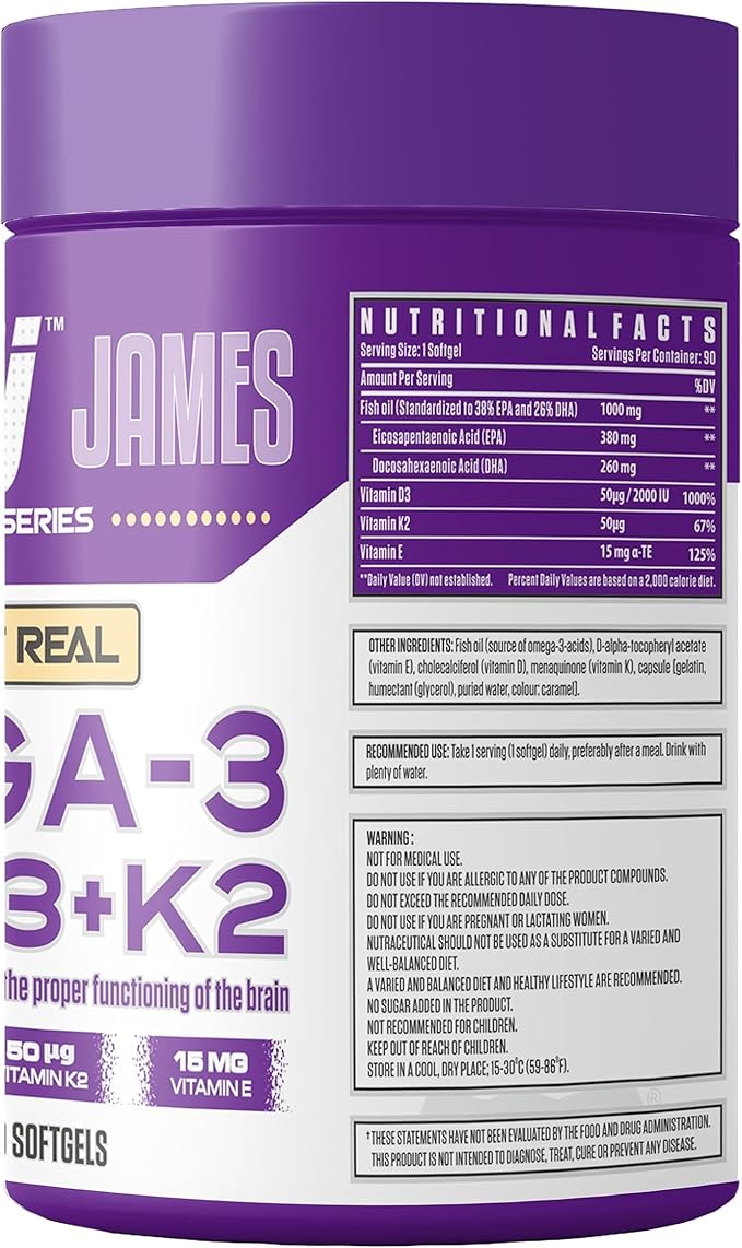 DENNIS JAMES Signature Series Omega-3 | D3+K2 | 90 Softgels | 90 Serving