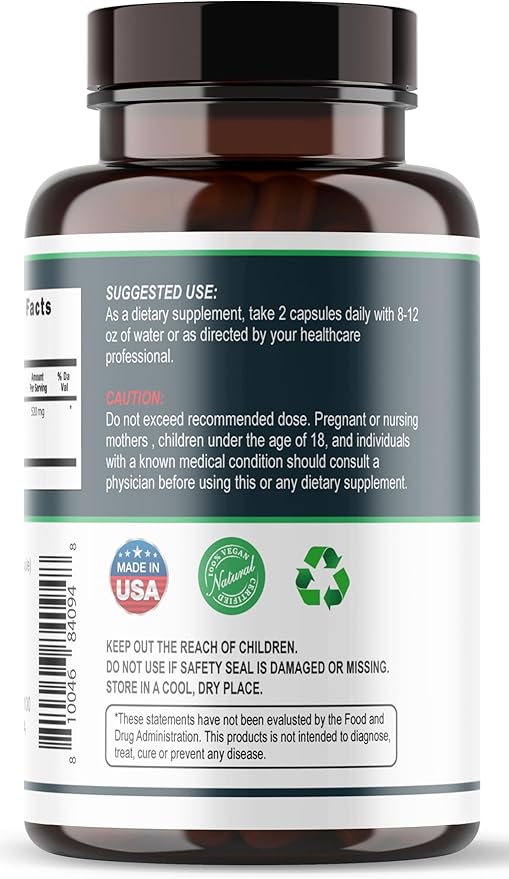 Viva Doria Activated Charcoal 520 mg, 120 Vegetable Capsules Highly Absorbent Helps Alleviate Gas & Bloating Supports Natural detoxification