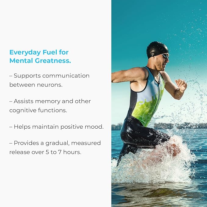 TauroMag-SR, Magnesium N-Acetyl Taurinate, Supports Brain Health & Cognitive Function, Memory Focus Supplements, Mood Support 375 mg, 90 Tablets