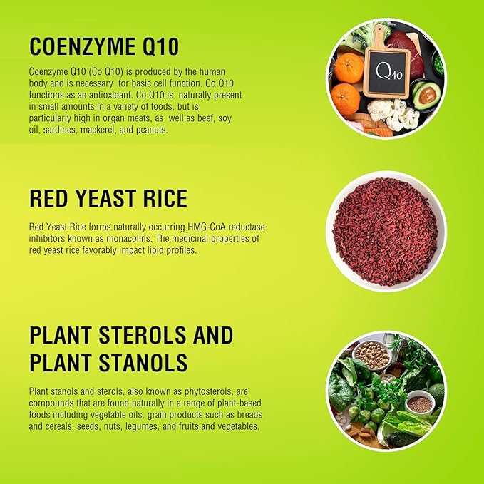 Natural Supplement with CoQ10, Red Yeast Rice, Niacin, Policosanol and Guggul. The Natural Way. by New Health Plus 60 MG Co-Q10 (120 caps)