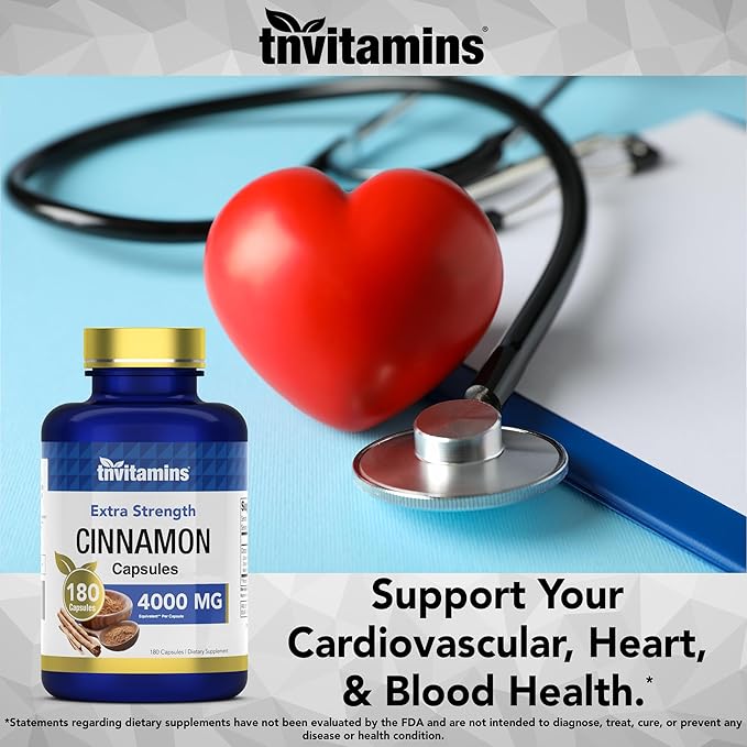 Cinnamon Capsules 4,000 mg Equivalent - 180 Capsules | Cassia & Ceylon Cinnamon Pills | Two Varieties! | Non-GMO! | Made in The USA!