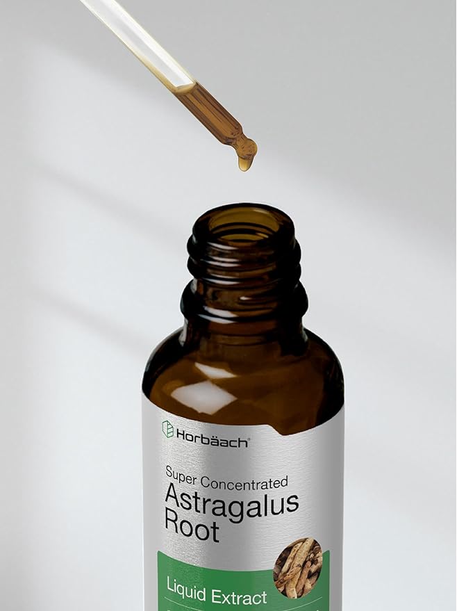 Horbäach Astragalus Root Extract Liquid | 2 fl oz | Alcohol Free Tincture | Super Concentrated | Vegetarian, Non-GMO, Gluten Free Supplement