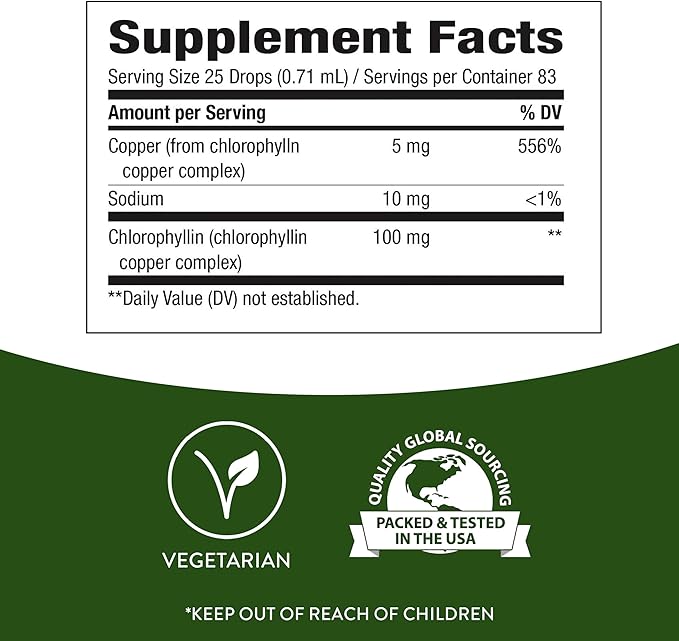 Nature's Way Chlorofresh, Liquid Chlorophyll Concentrate Drops, Internal Deodorant*, Supports Detoxification Pathways*, Mint Flavored, 2 Fl. Oz.