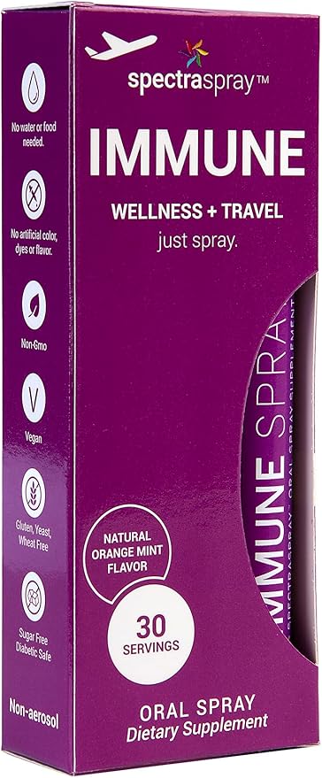 Spectraspray Immune Support Vitamin Spray - Vitamins C, E, Zinc and L-Lysine, 30 Day Supply per Spray