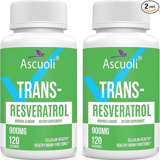 Sublingual Trans-Resveratrol Purity 99%, 3-in-1 Advanced Formula Resveratrol Supplement for Boost NAD+, Immune & Energy Support, Anti-Aging, Skin Health & Antioxidant, 240 Lozenge (240-Day Supply)