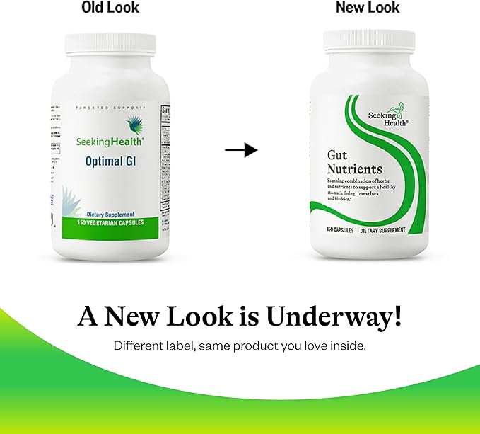 Optimal GI | Glutamine-Free Supplement | Digestive and Gastrointestinal Support | Seeking Health (150 Capsules) | 30 Servings