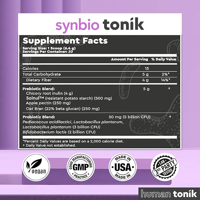 Synbio Tonik Prebiotics and Probiotics Powder | Berry Lemonade | Probiotics for Digestive Health | Daily Supplement | Improve Digestion and Bowel Motions | Boost Energy and Clarity |