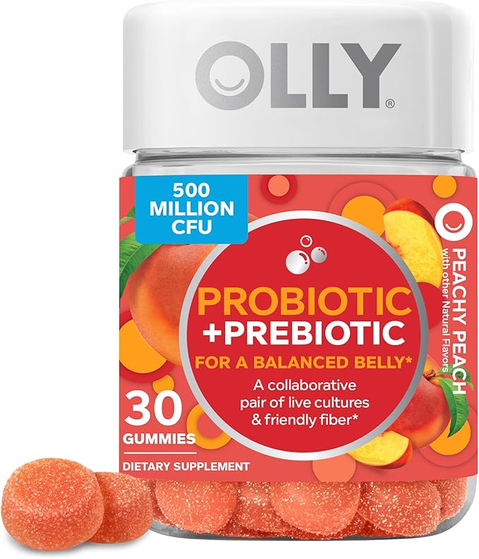 OLLY Muscle Recovery Sleep Gummies, Sleep and Sore Muscle Support, 3mg Melatonin, Tart Cherry & Probiotic + Prebiotic Gummy, Digestive Support and Gut Health, 500 Million CFUs, Fiber