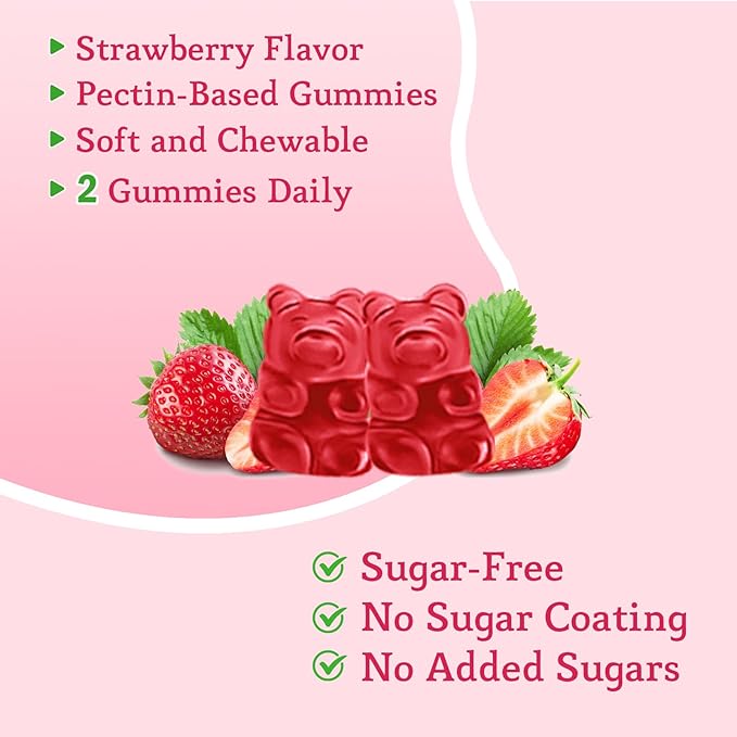 2 Pack Potassium Magnesium Gummies, High Absorption Magnesium Potassium Supplement with Vitamin B6 for Leg Cramps & Muscle Health, Strawberry, 120 Count