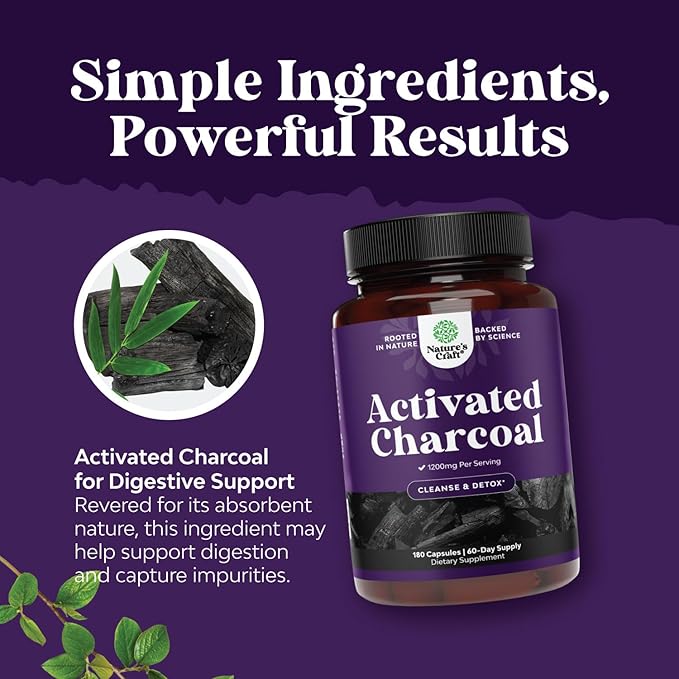 Bundle of Pure Green Coffee Bean Extract for Antioxidant Heart Health Mental Focus and Size Reduction and Cleanse and Detox Activated Charcoal Capsules for Bloating Relief and Body Detox Cleanse
