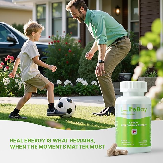 Heart & Brain Support - Inspired by Chinese Herbal Wisdom - A Circulation Supplement for Heart Health, Memory and Focus - with Notoginseng & Salvia - Made in USA - 60 Vegan Capsules