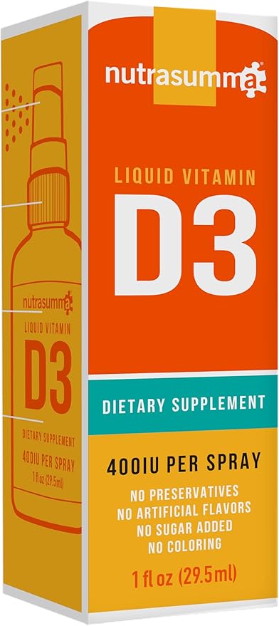 Vitamin D3 1000 IU Spray -1oz- Naturally High Absorption Rate Supports Bone Boosts Immune System Vitamin Supplement