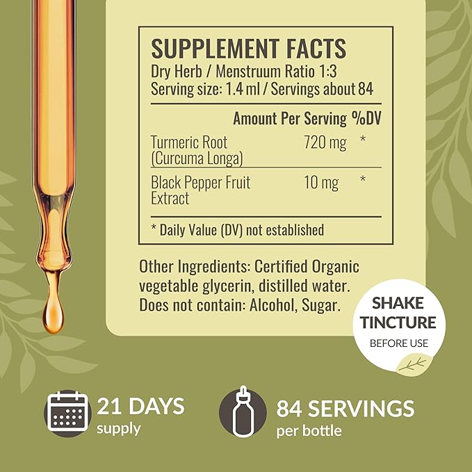 HERBAMAMA Herbal Liquid Drops Kit - Bundle of Stinging Nettle & Turmeric Curcumin Tincture 4 fl oz - Vegan, Non-GMO, Sugar & Alcohol-Free - 2 Pack