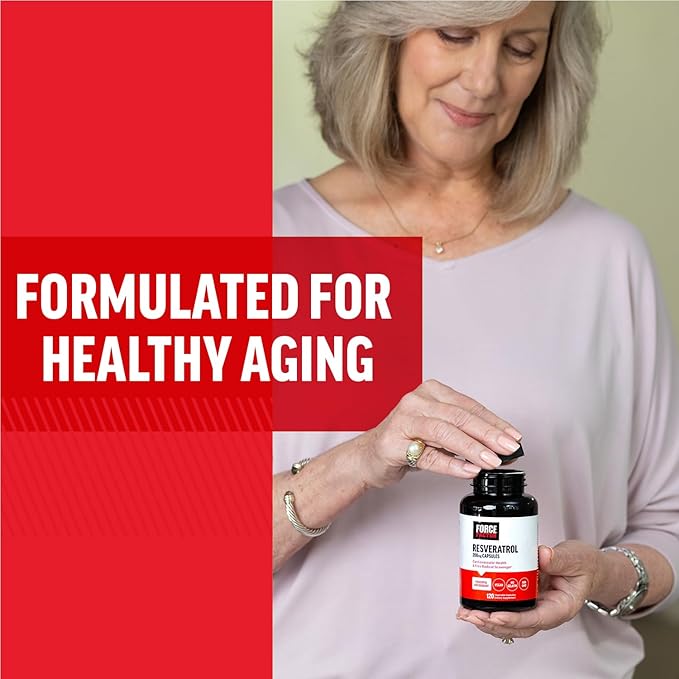 FORCE FACTOR Resveratrol Supplement to Support Heart Health, Antioxidants Supplement and Free Radical Scavenger Made with Japanese Knotweed, Vegan, Non-GMO, 120 Vegetable Capsules
