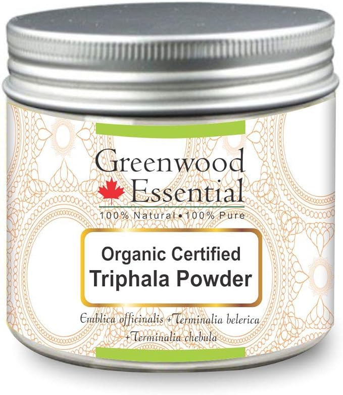 Pure Triphla Powder (Emblica officinalis) + (Terminalia belerica) + (Terminalia chebula) Organic Certified 100% Natural Therapeutic Grade 200gm (7.05 oz)