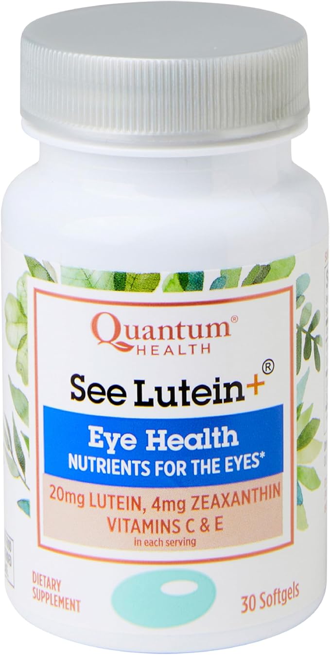 Quantum Health See Lutein+, Lutein & Zeaxanthin Eye Supplement, with Eye Vitamins C and E, Helps Maintain Overall Eye Health - 30 Softgels, 30-Day Supply