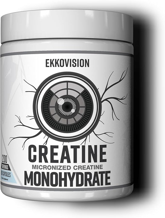 Creatine Monohydrate Capsules, Micronized, Capsules, Pre Workout & Post Workout Supplement for Men and Women, Energy Support, Smoothies & Beverages, 200 Servings
