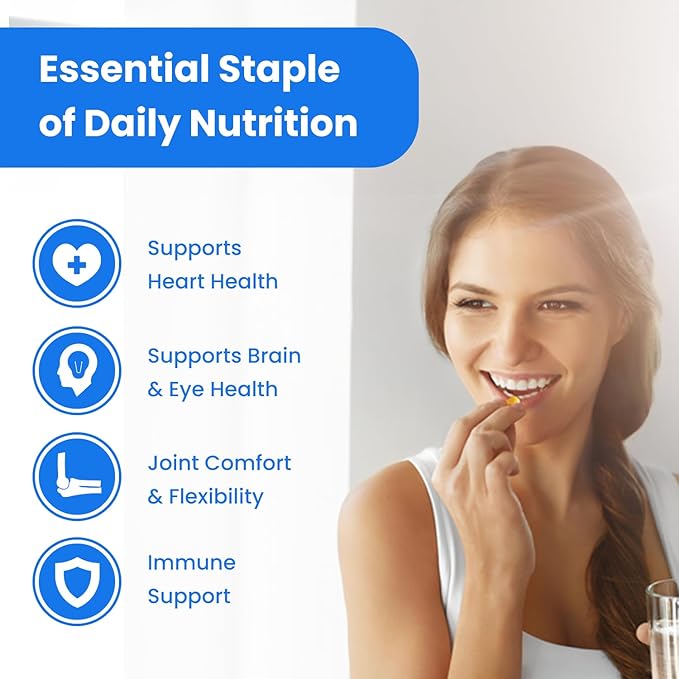 NutraChamps Omega 3 Fish Oil Supplements 3600mg with EPA & DHA, High Potency Omega 3 Supplement to Support Heart, Immune Health, 180 Natural Lemon Burpless Fish Oil Capsules