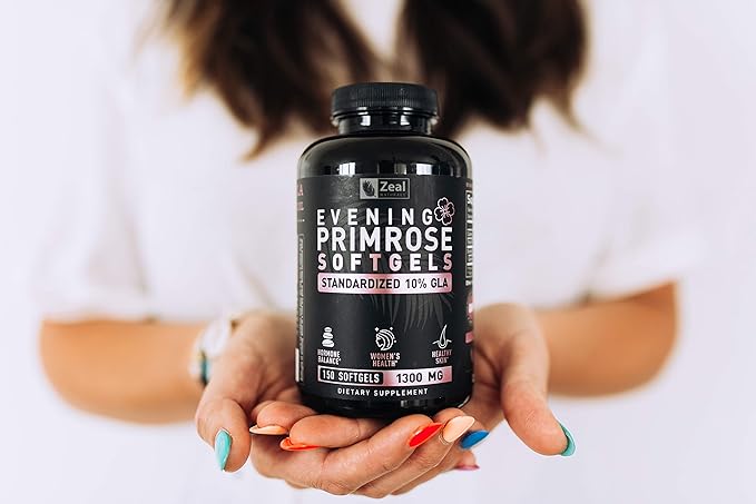 Evening Primrose Oil Capsules (150 Liquid Softgels | 1300mg) Premium Evening Primrose Oil – Natural-Sourced Hormone Support Supplement for Women - Cold Pressed w. 10% GLA