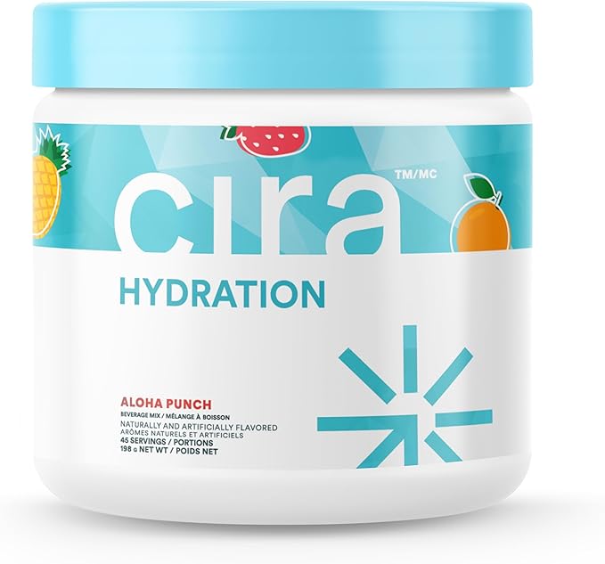 Cira Hydration Powder (45 Servings) - Electrolyte Drink Mix with Himalayan Salt for Dehydration Relief and Recovery - Fruit Punch