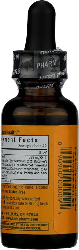 Herb Pharm Vein Health Liquid Herbal Formula for Cardiovascular and Circulatory System Support, 1 Fl Oz