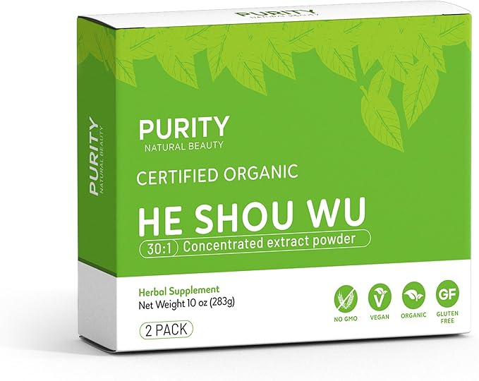 Certified Organic He Shou Wu - Large 5oz Bag of 30:1 Concentrated-Fo-ti - Organic Foti Extract- Fo ti He Shou Wu Organic-Plus Free Bamboo Spoon
