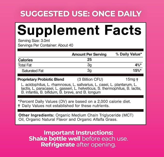 Tropical Oasis USDA Organic Liquid Probiotic for Women | Digestive Support & Gut Health | Liquid Vitamins for Women | 98% Absorption | Vegan, Non-GMO | 40 Servings