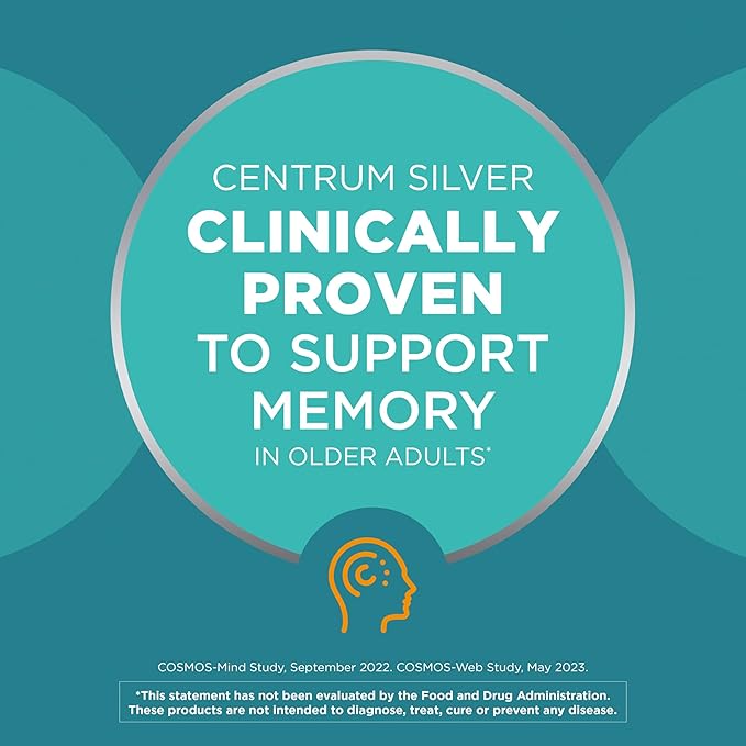 Centrum Minis Silver Women's Multivitamin for Women 50 Plus, Multimineral Supplement with Vitamin D3, B Vitamins, Non-GMO Ingredients, Supports Memory and Cognition in Older Adults - 280 Ct